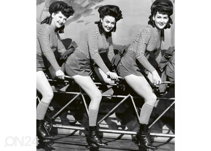 Fliis fototapeet Women on bicycle 225x250 cm suurendatud