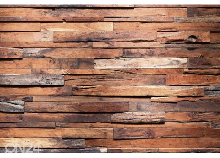 Fliis fototapeet Wooden wall 150x250 cm suurendatud