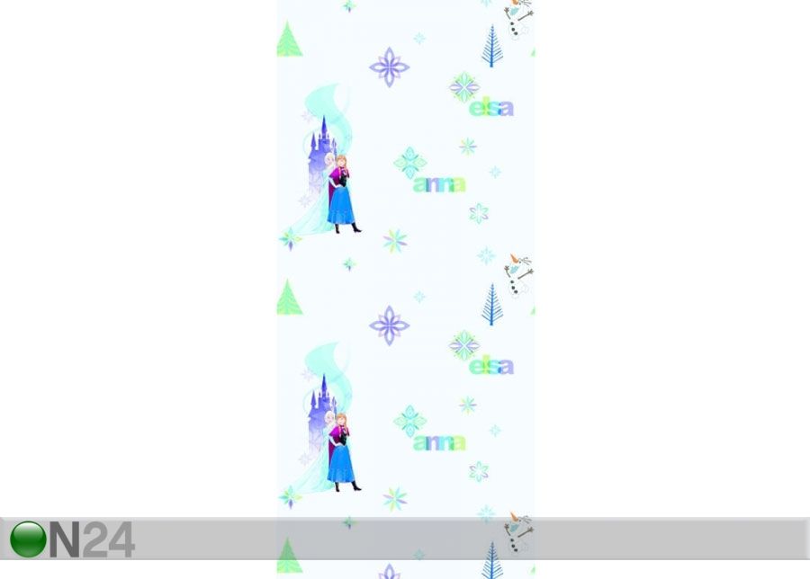 Fliistapeet Frozen: Elza and Anna, Blue 53x1000 cm suurendatud