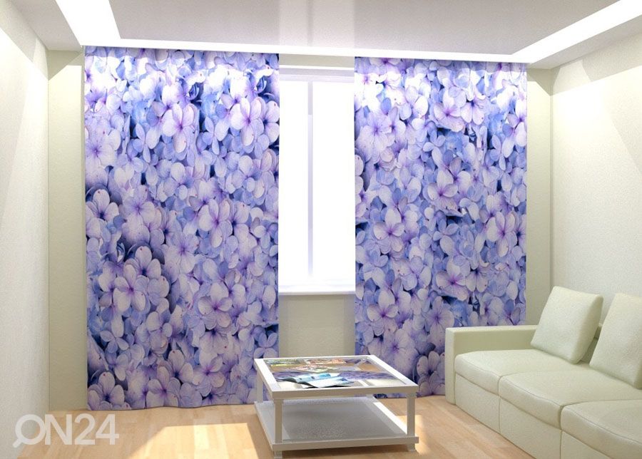 Fotokardinad Blue Hydrangea 300x260 cm suurendatud