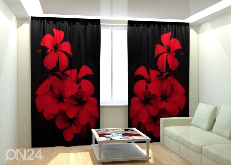Fotokardinad Burgundy Plumeria 300x260 cm suurendatud