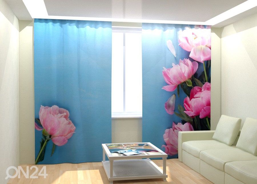 Fotokardinad Fresh Pink Pions 300x260 cm suurendatud