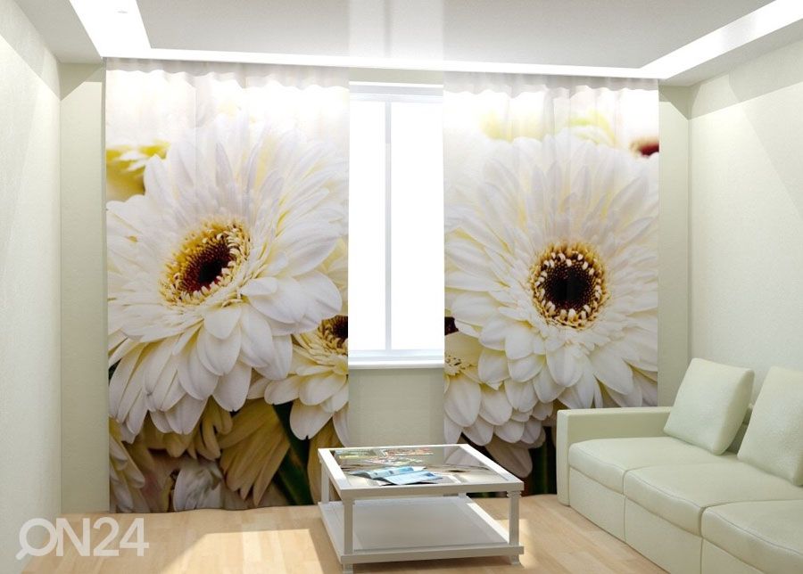 Fotokardinad Gerbera 300x260 cm suurendatud