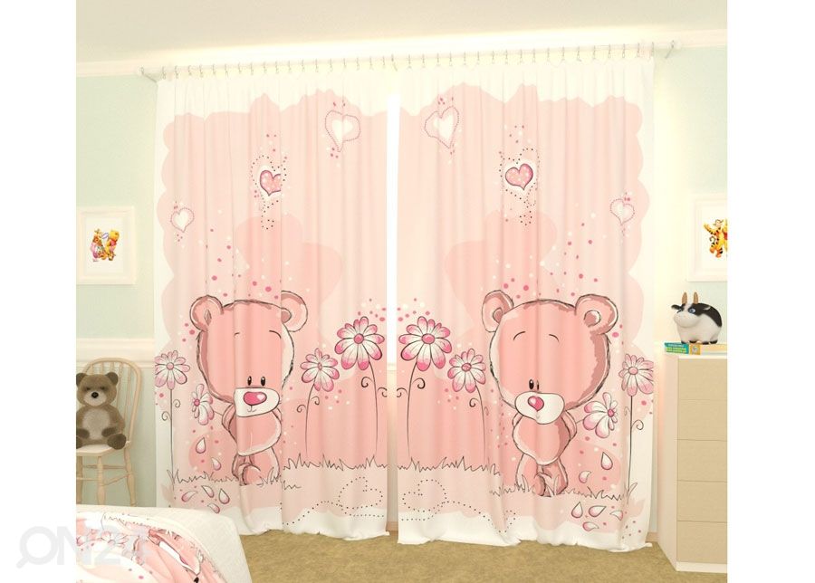 Fotokardinad Pink Bears 300x260 cm suurendatud