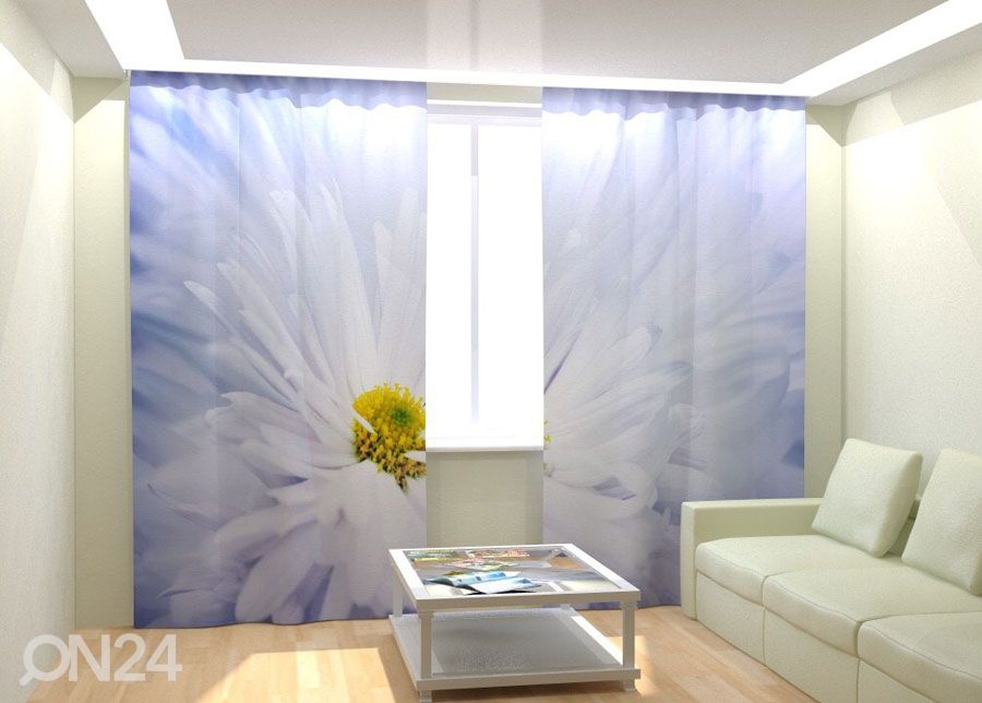 Fotokardinad White Big Flower 300x260 cm suurendatud