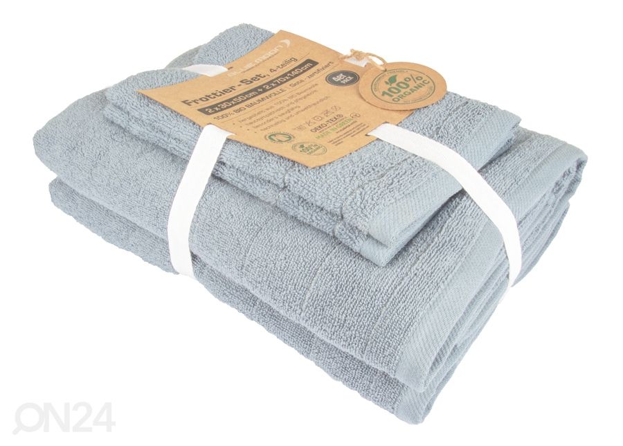 Froteerätik organic 2x 30x60 cm + 2x 70x140 cm suurendatud