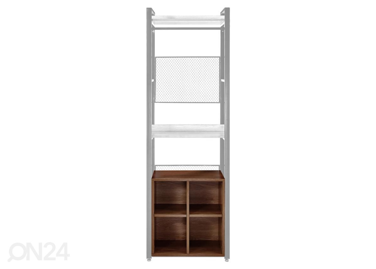 Garderoobisüsteemi 4-ne jalatsiriiul (60 cm, tume) suurendatud