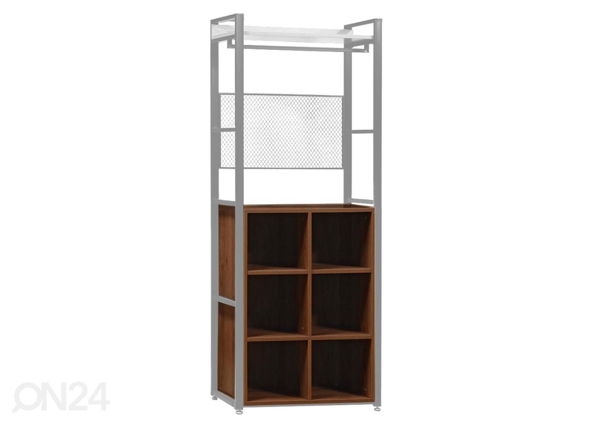 Garderoobisüsteemi 6-ne jalatsiriiul (80 cm, tume) suurendatud
