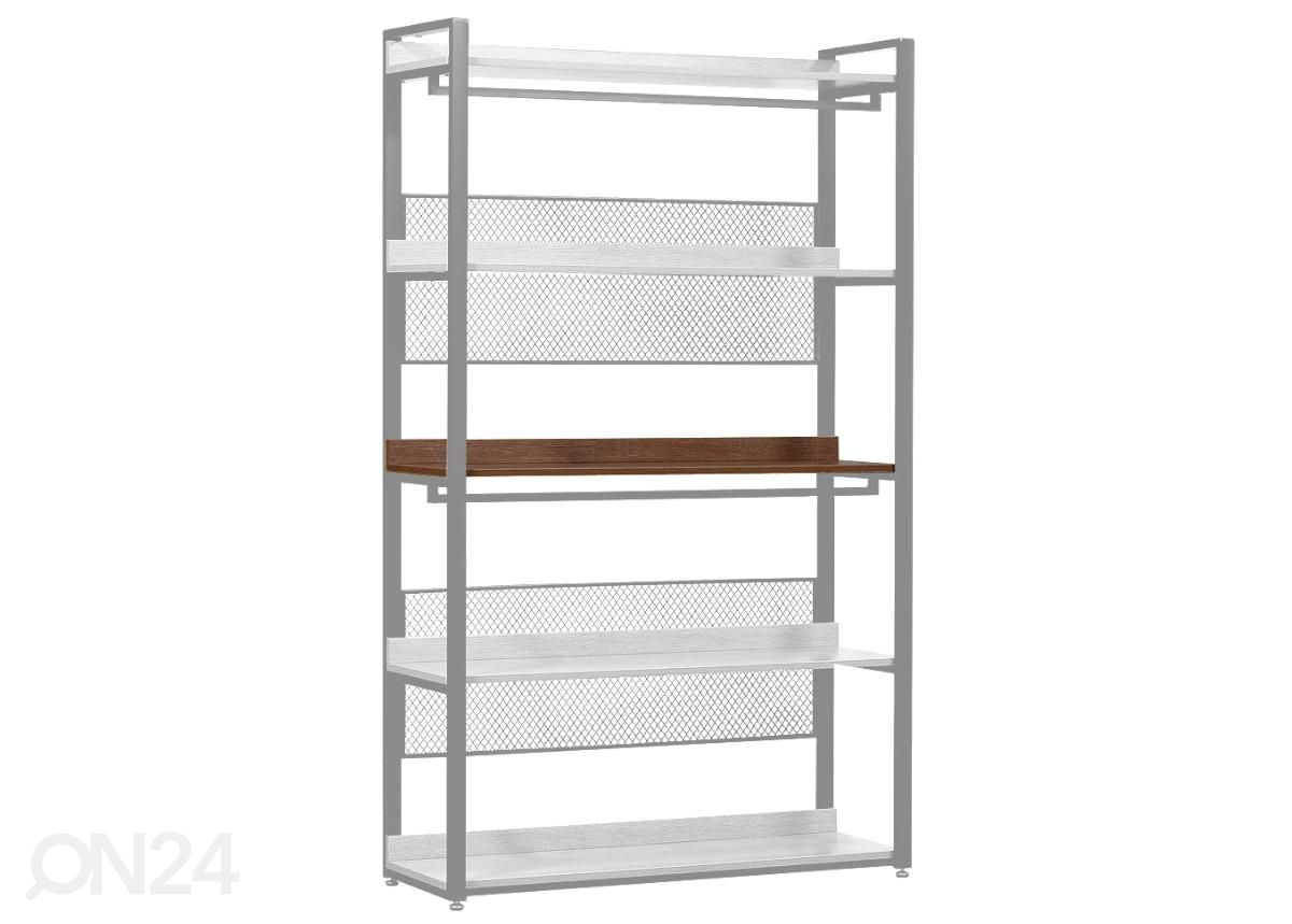 Garderoobisüsteemi riiul (120 cm, tume) suurendatud