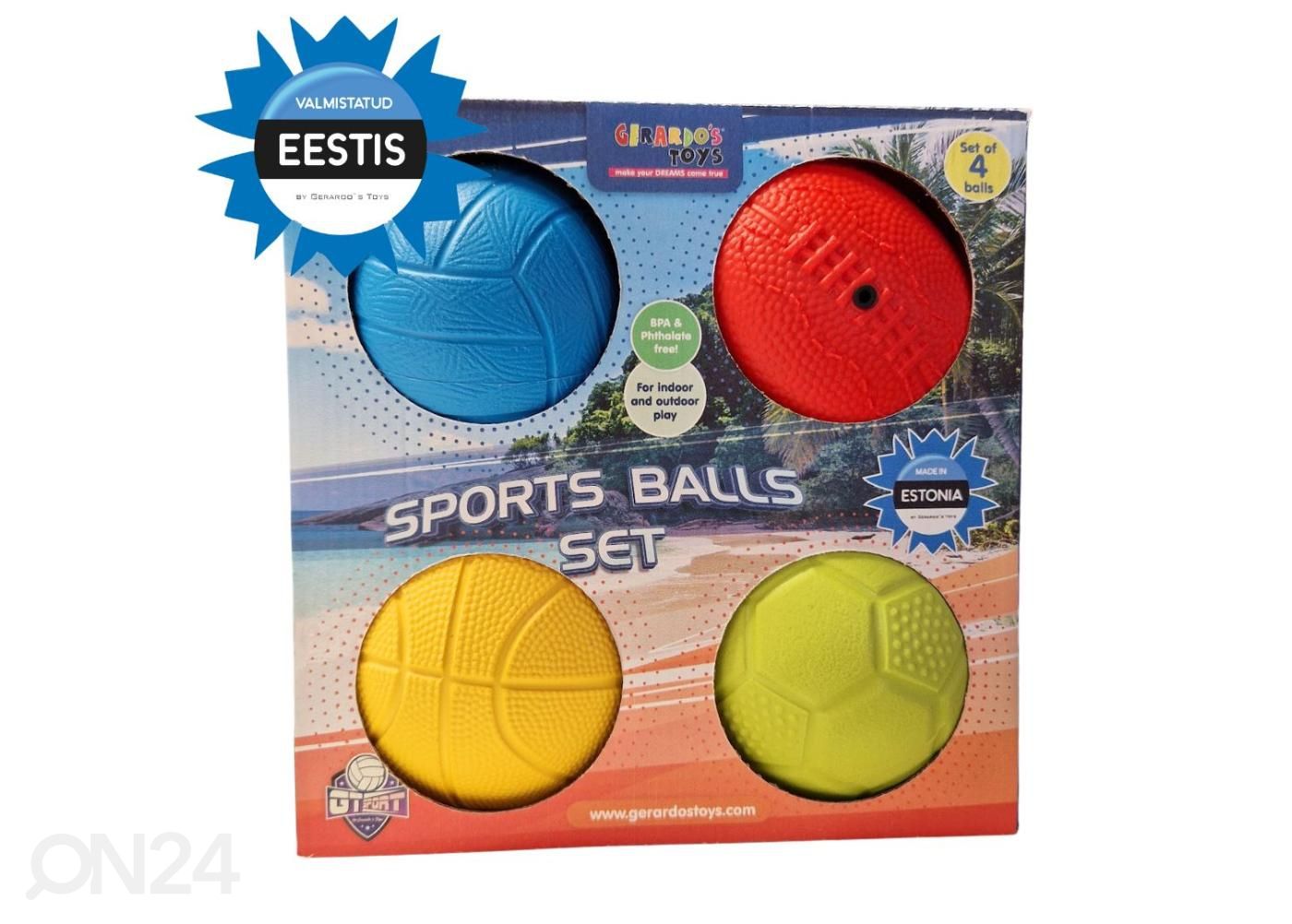 Gerardo's Toys spordipallide komplekt 4 tk suurendatud