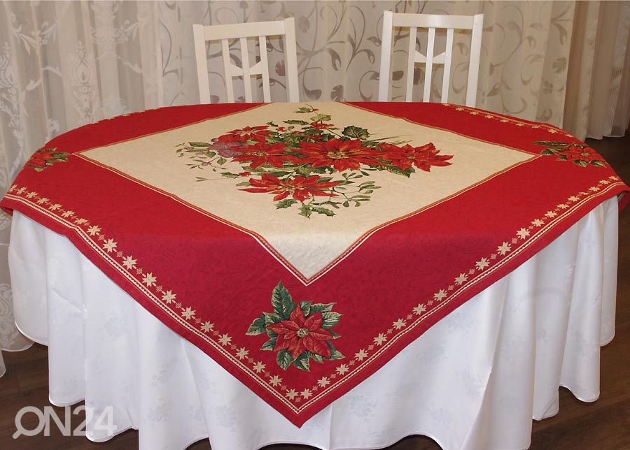 Gobeläänkangast jõululaudlina Ornament 100x100cm suurendatud