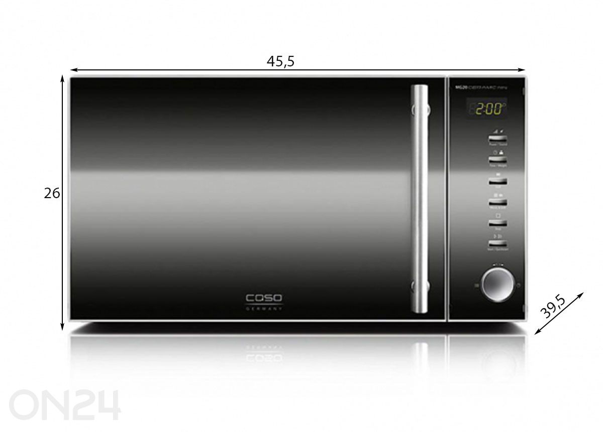 Grilliga mikrolaineahi Caso MG 20 suurendatud mõõdud