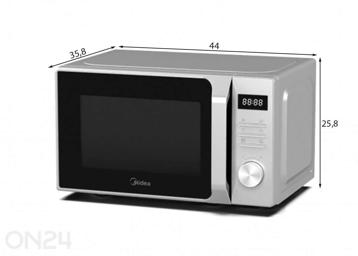 Grilliga mikrolaineahi Midea AG20CF2ESL suurendatud mõõdud
