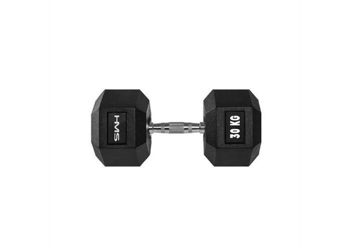 Hantel kummeeritud HEX PRO 30 kg HMS suurendatud
