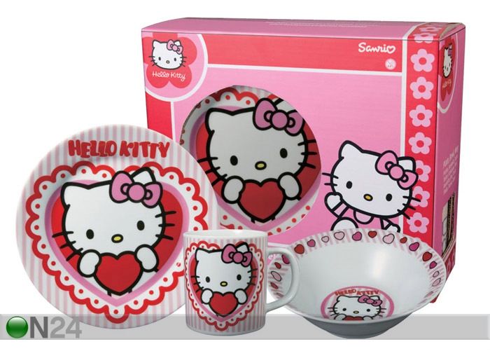 Hello Kitty nõudekomplekt suurendatud