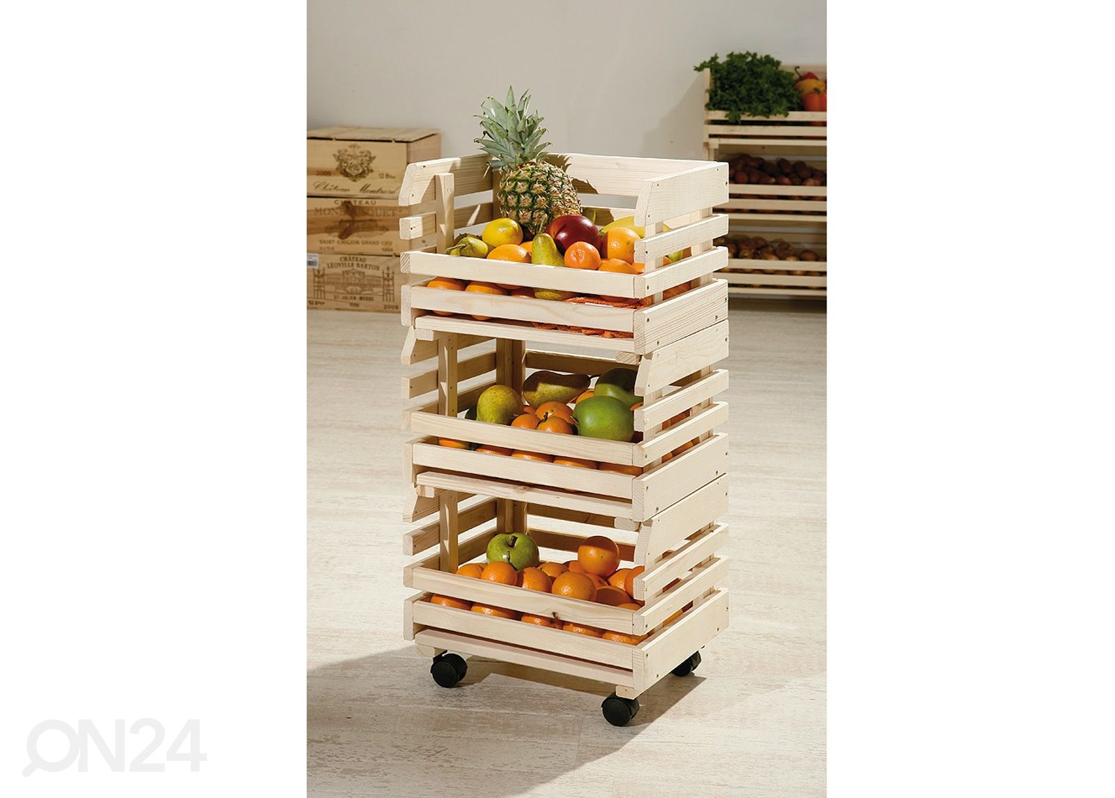 Hoiukastid ratastel Fruits suurendatud