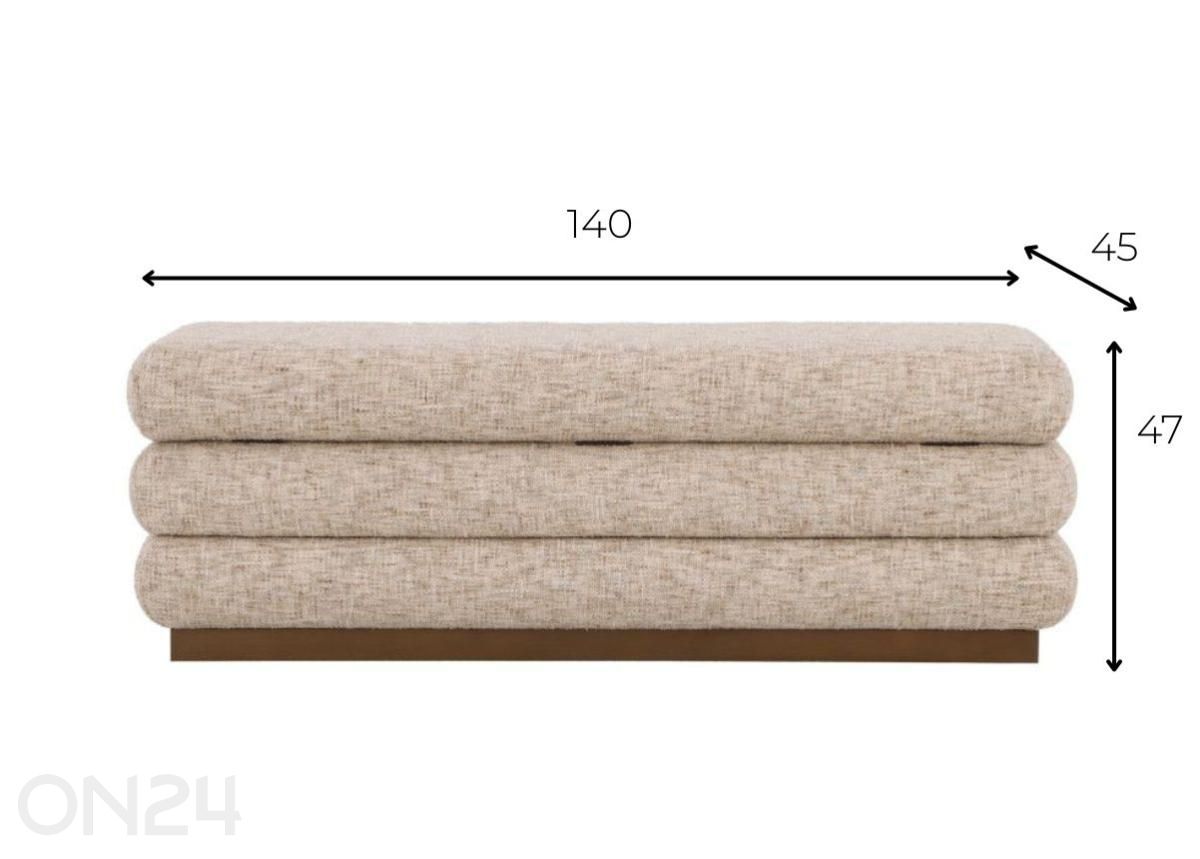 Hoiukastiga tumba Ben 140x45 cm suurendatud mõõdud