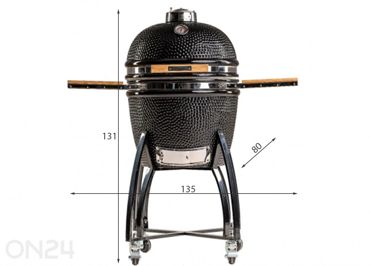 Hoovi Kamado Max with Cooking System suurendatud mõõdud
