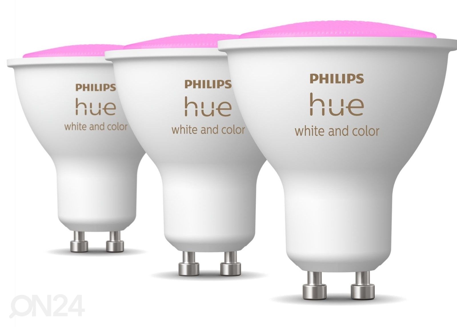 Hue White and Color ambiance elektripirnid 3xGU10 suurendatud