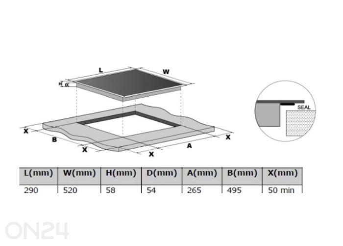Induktsioonplaat Kluge KPI3003BB suurendatud mõõdud