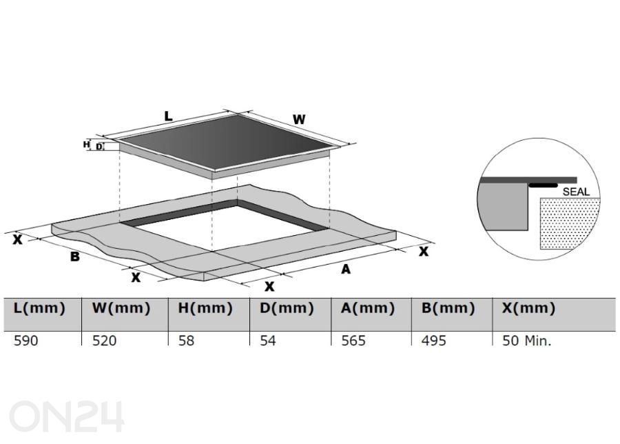 Induktsioonplaat Kluge KPI6015B suurendatud mõõdud
