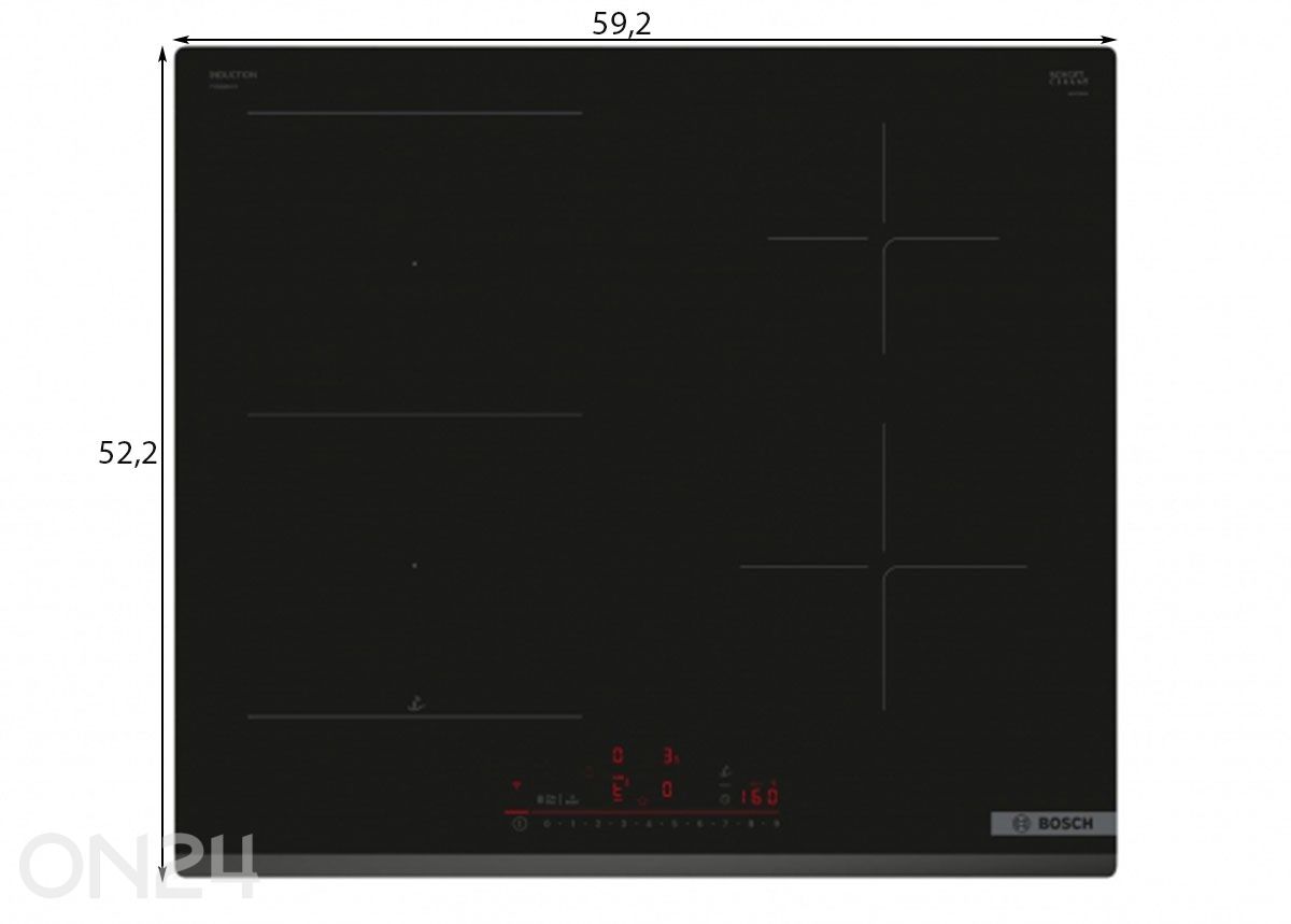 Integreeritav induktsioonplaat Bosch PVS63KHC1Z suurendatud mõõdud