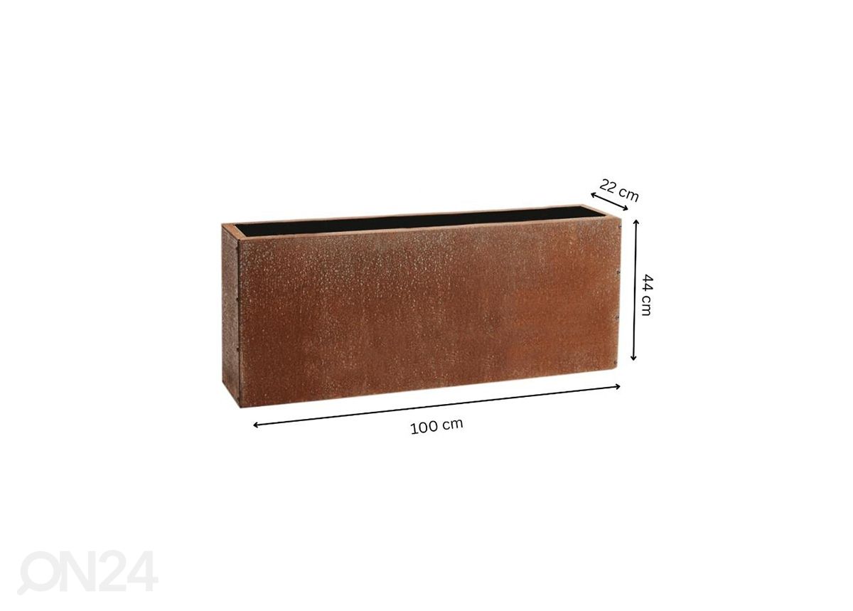 Istutuskast Cor-ten terasest Lilly-S suurendatud mõõdud