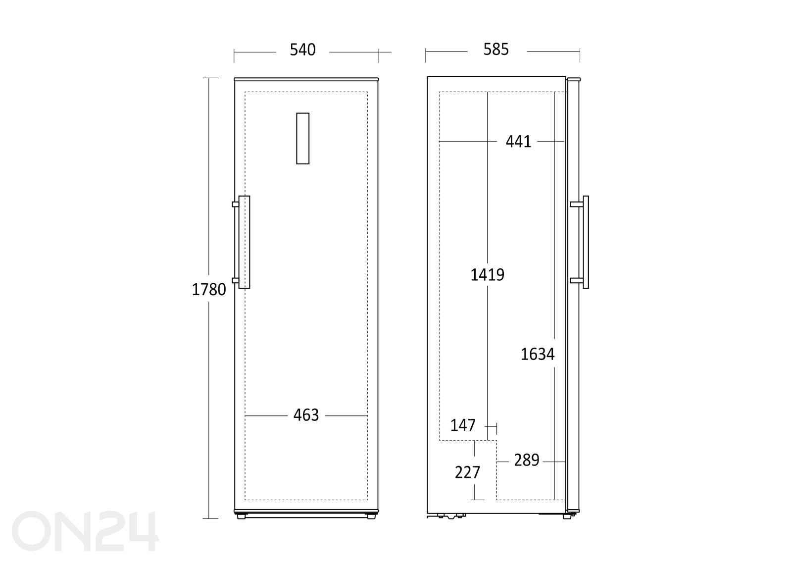 Jahekülmik Scandomestic SKS346W suurendatud mõõdud