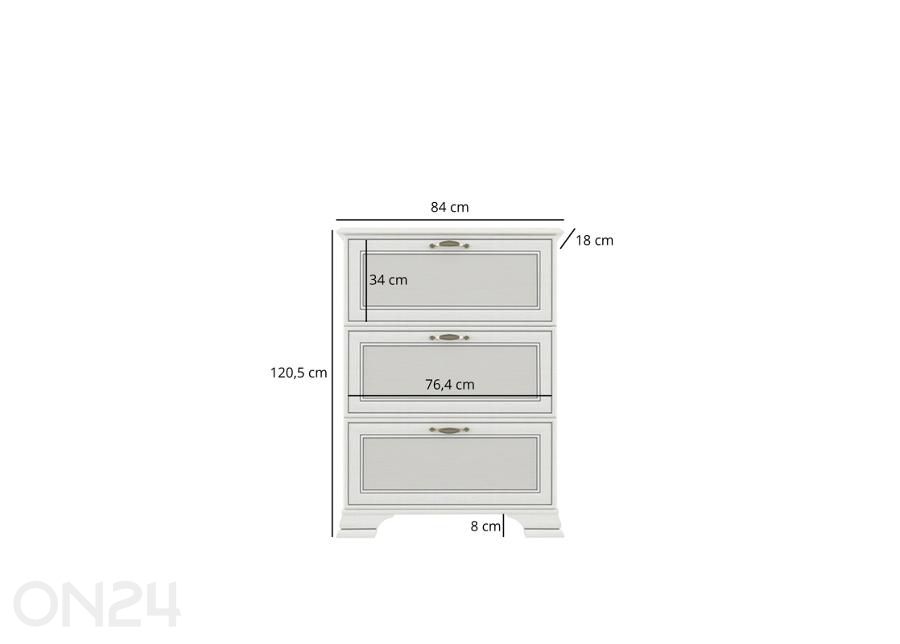 Jalanõudekapp Tiffany II suurendatud mõõdud