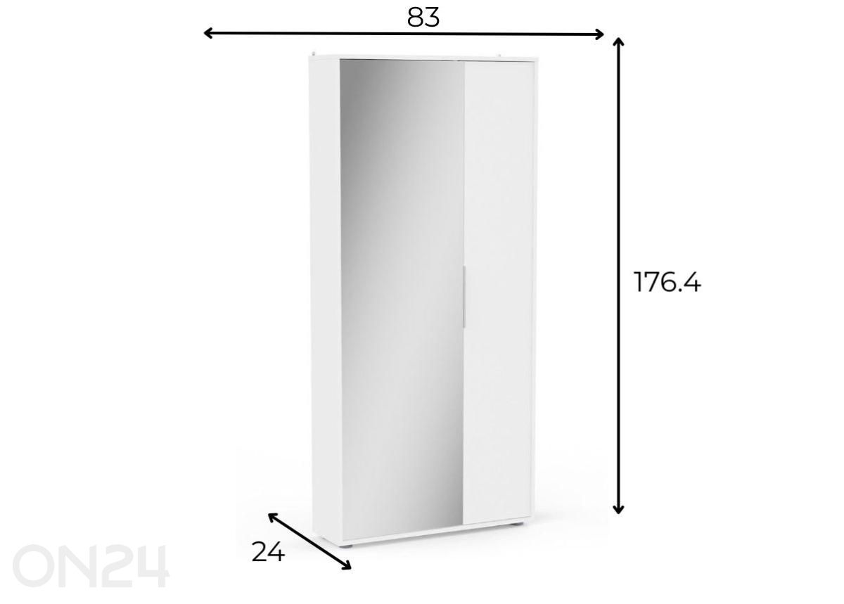 Jalatsikapp peegliga Ebony 2u suurendatud mõõdud
