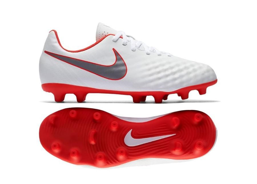 Jalgpallijalatsid lastele muru Nike Magista Obra 2 Club FG JR AH7314 107 valge suurendatud