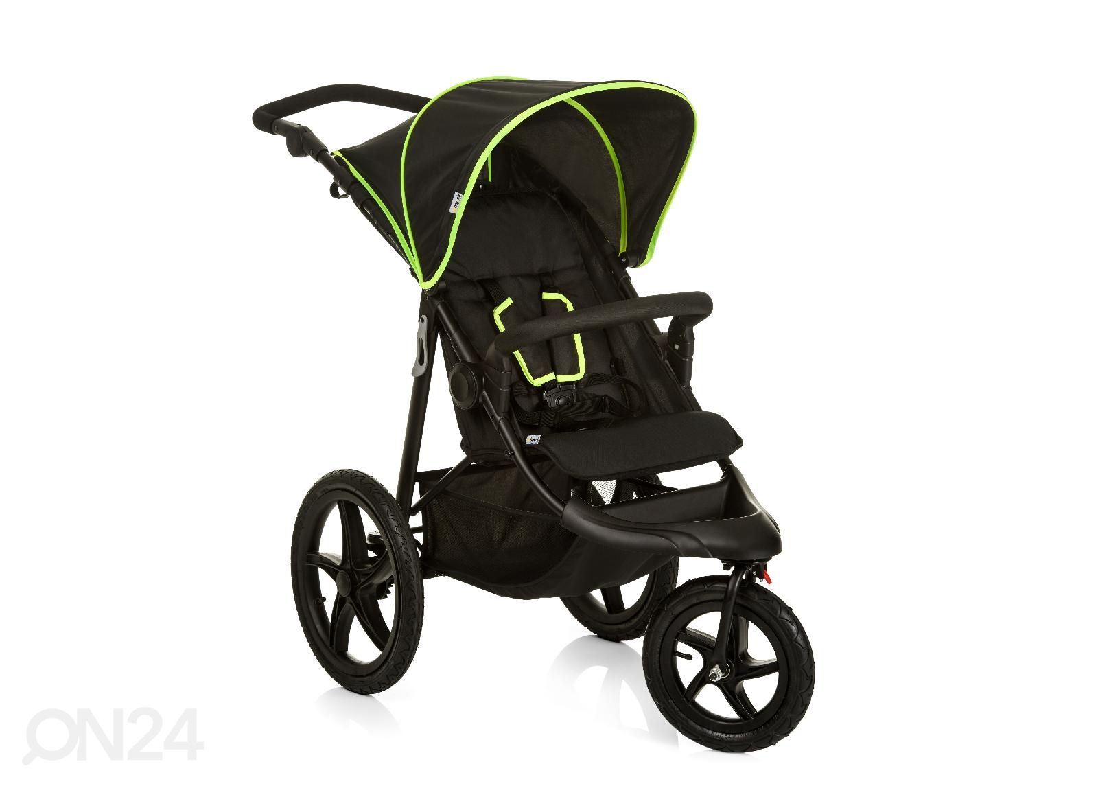 Jalutuskäru Hauck Comfort Runner must/neoonkollane suurendatud