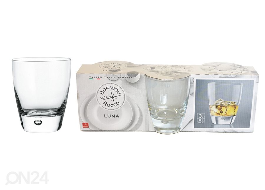 Joogiklaas Bormioli Rocco Luna 34 cl, 3 tk suurendatud
