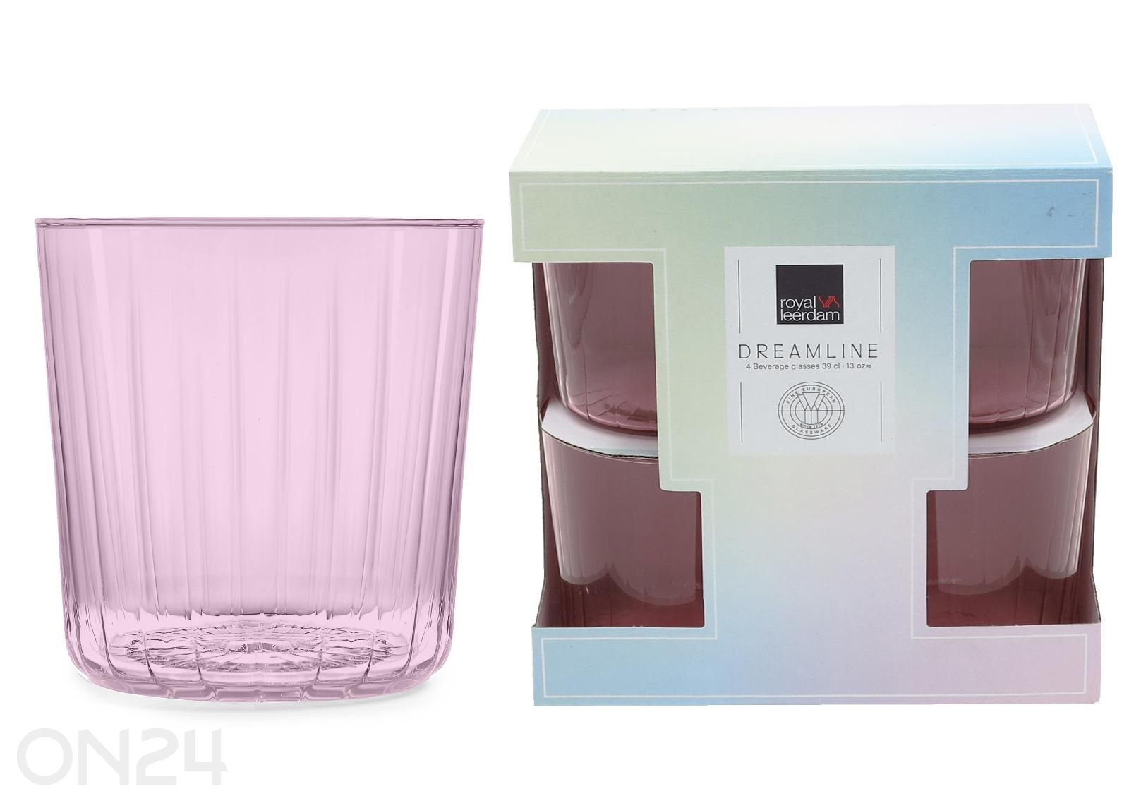 Joogiklaas Dreamline roosa 37 cl, 4 tk suurendatud