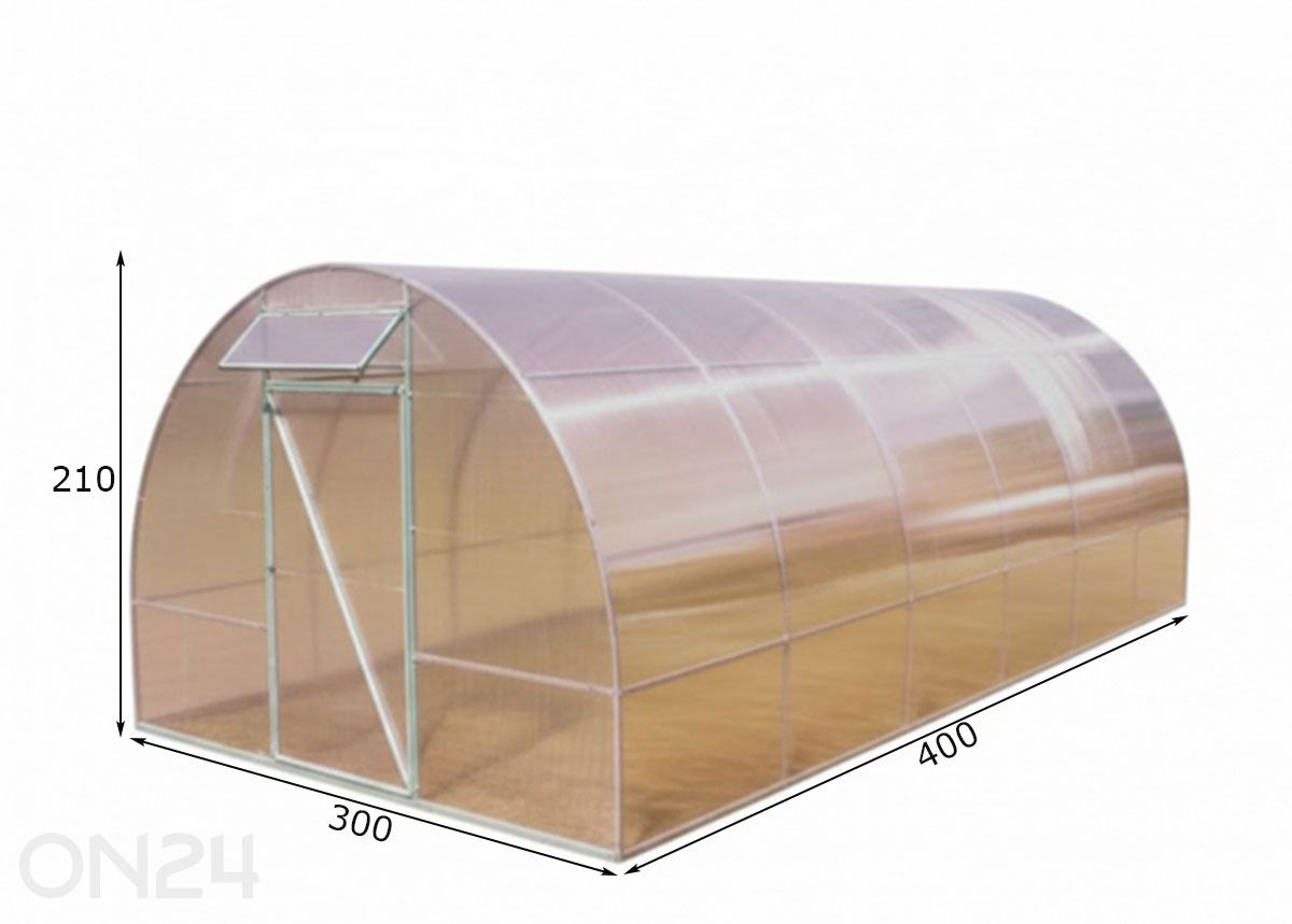 Kaarkasvuhoone Nano, 4 mm 3x4 m suurendatud mõõdud