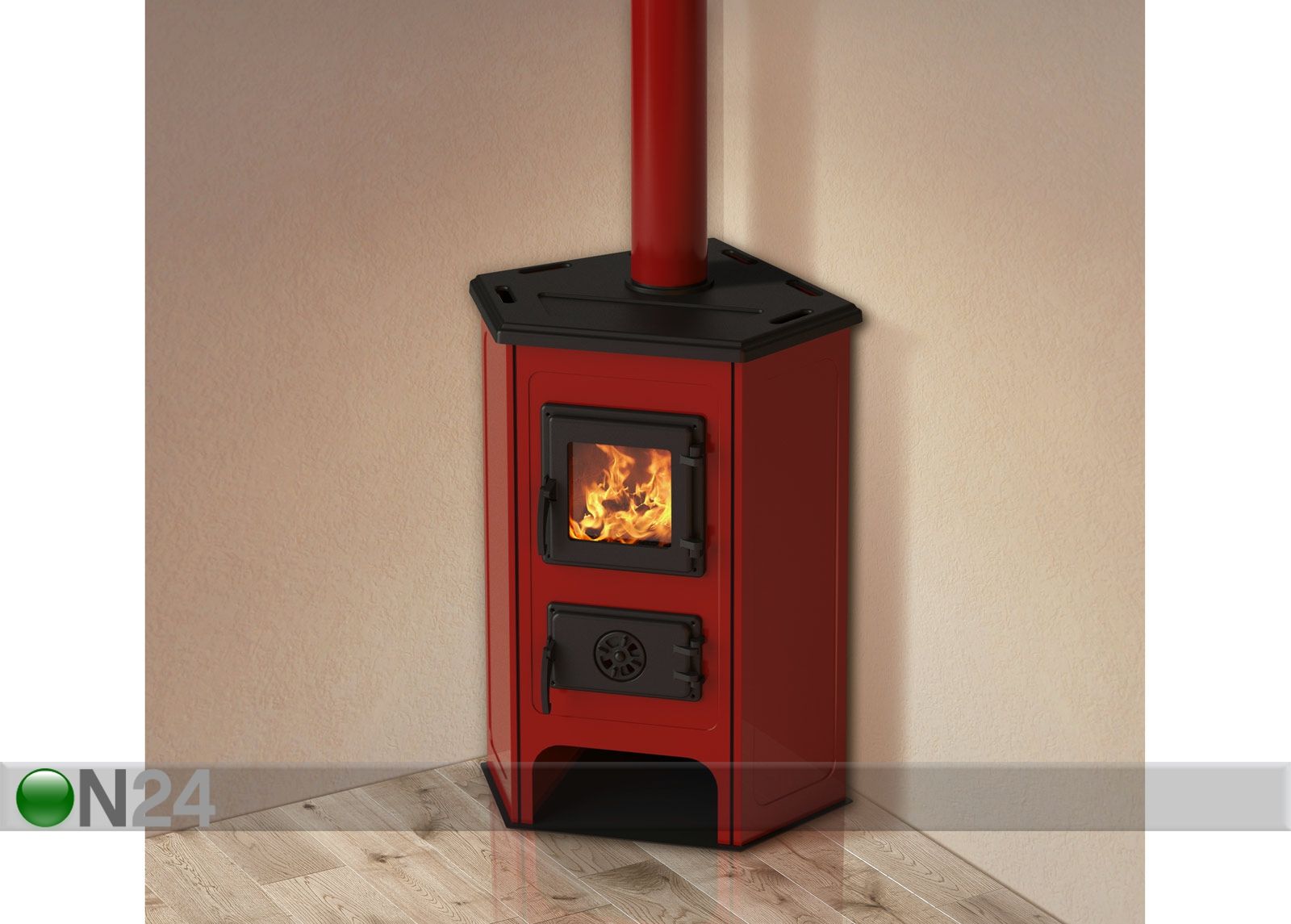 Kamin-pliit Corner suurendatud