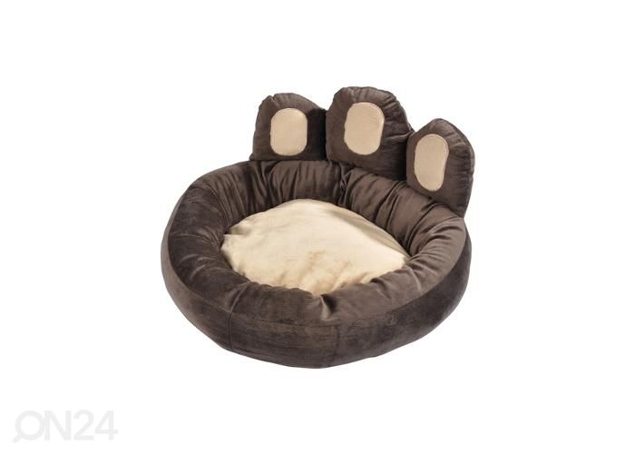 Käpakujuline koera pesa 46 cm pruun-beež suurendatud