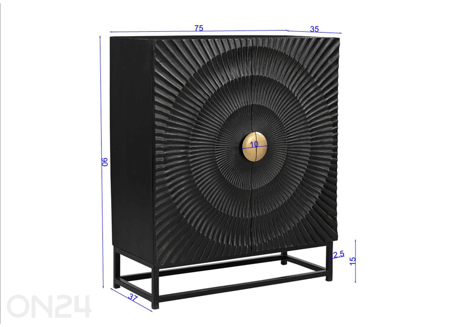 Kapp Black Smooth 75 cm suurendatud mõõdud