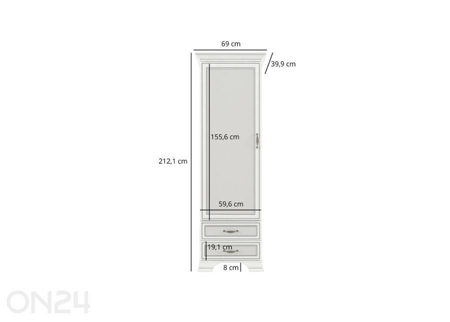 Kapp Tiffany II suurendatud mõõdud