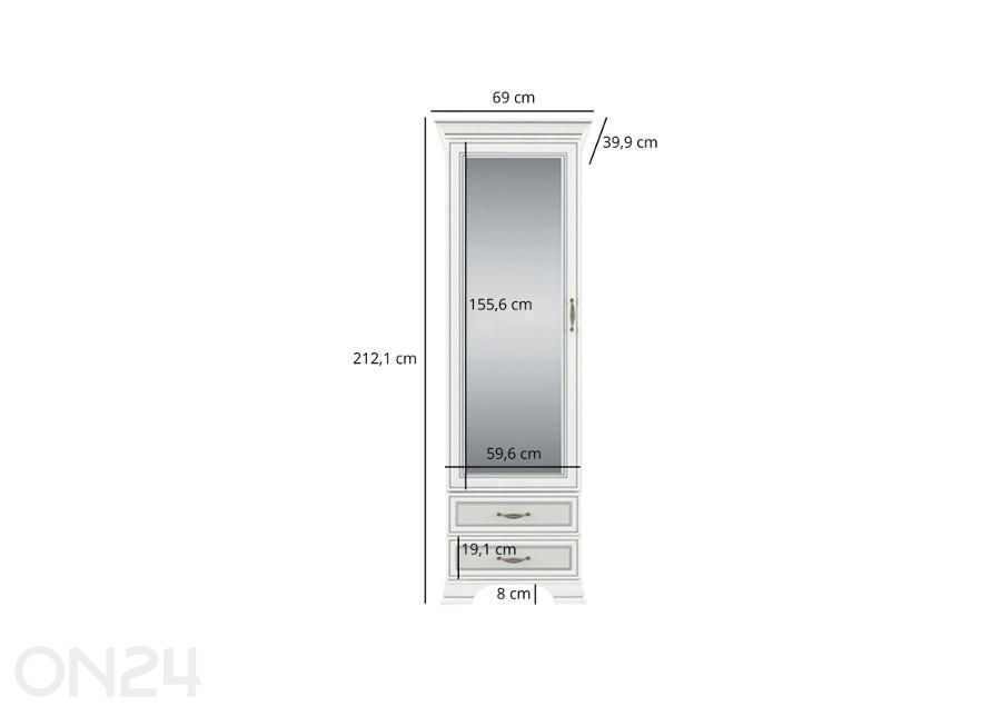 Kapp Tiffany II suurendatud mõõdud