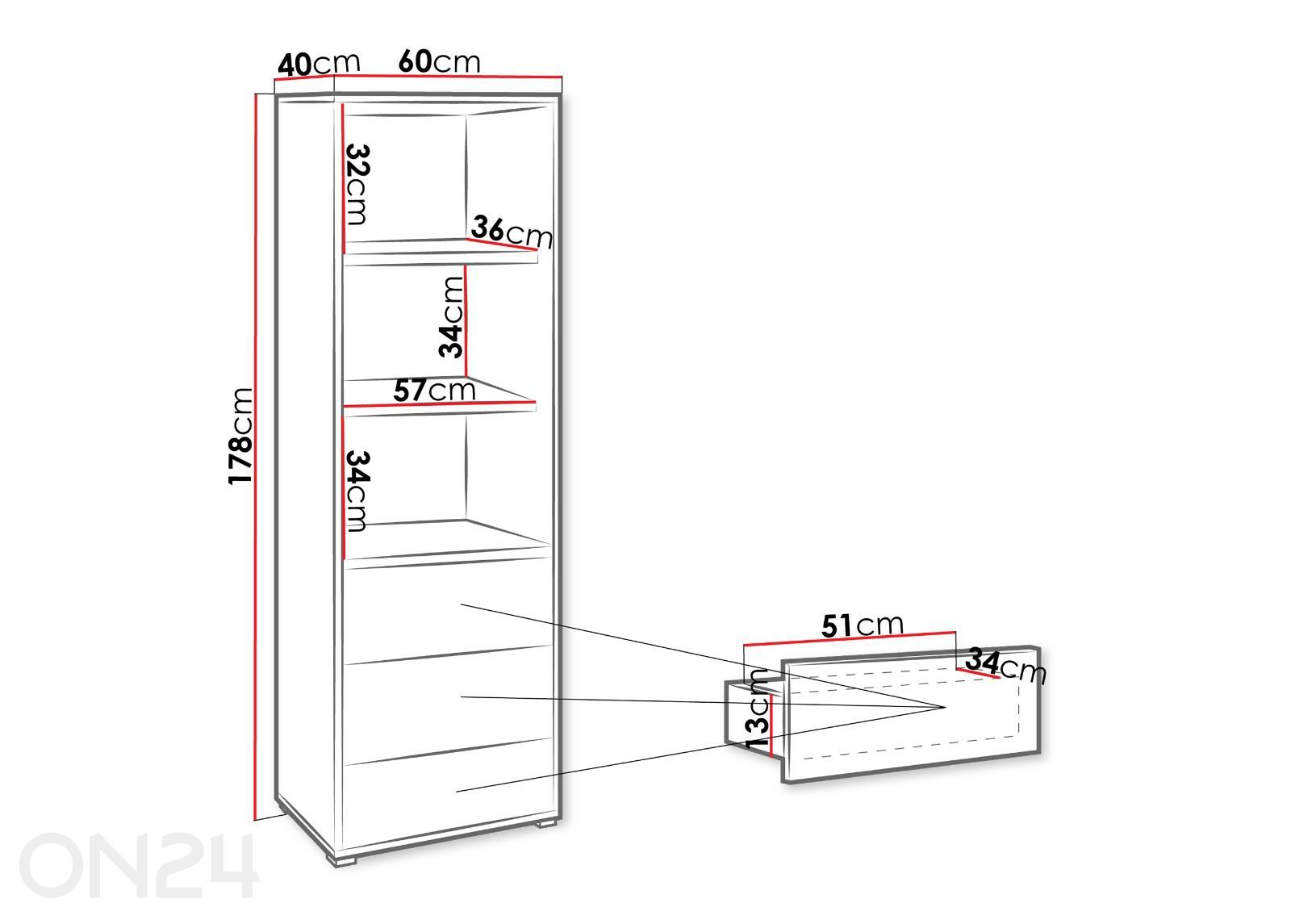 Kappriiul Gesita 60 cm suurendatud mõõdud
