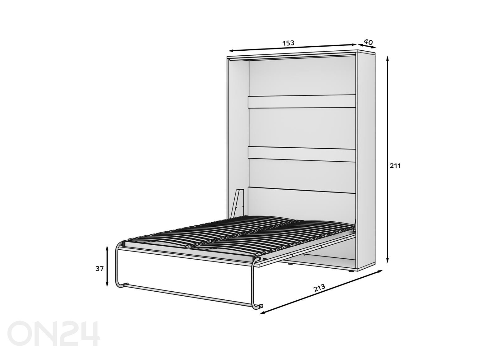 Kappvoodi Vivario 140x200 cm suurendatud mõõdud