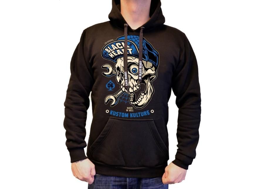 Kapuutsiga vabaaja pusa BLACK HEART Mechanic Hood suurendatud