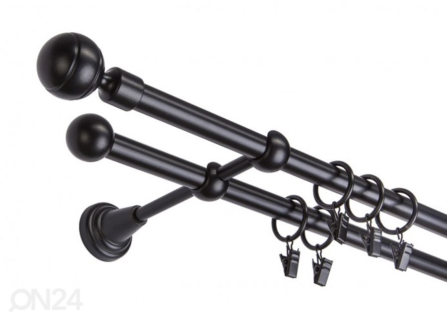 Kardinapuu Paola 200 cm 2-realine Ø16 mm must suurendatud