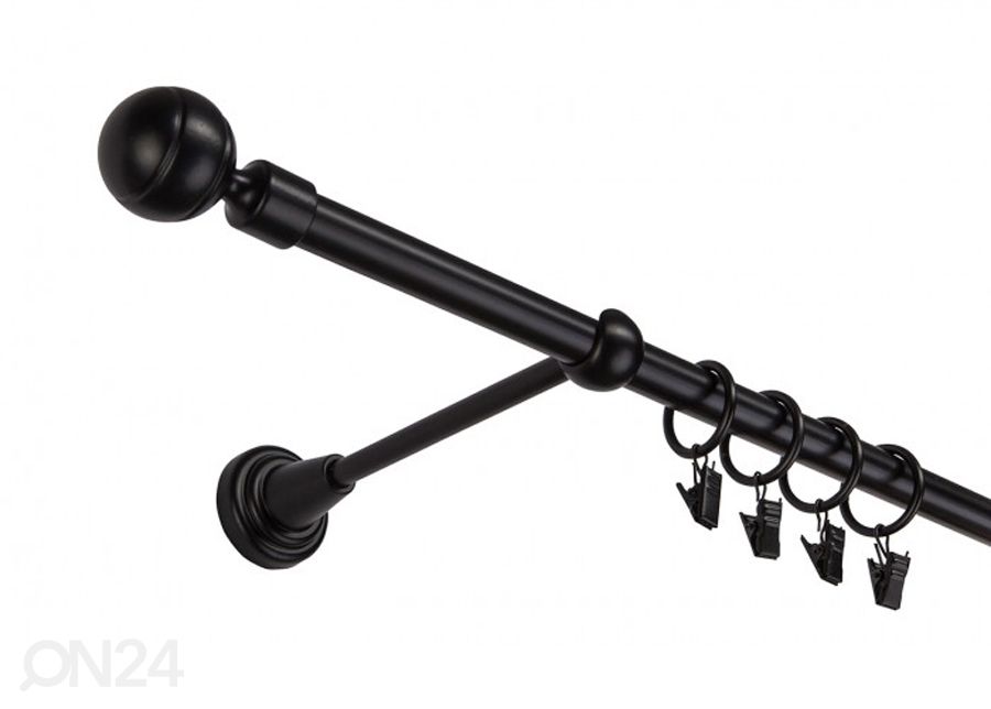 Kardinapuu Paola 240 cm 1-realine Ø16 mm must suurendatud