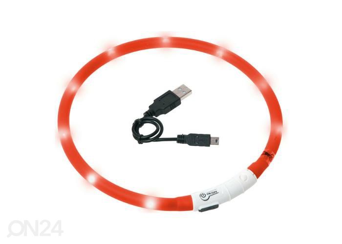 Kassi LED kaelarihm visio usb 20-35 cm punane suurendatud