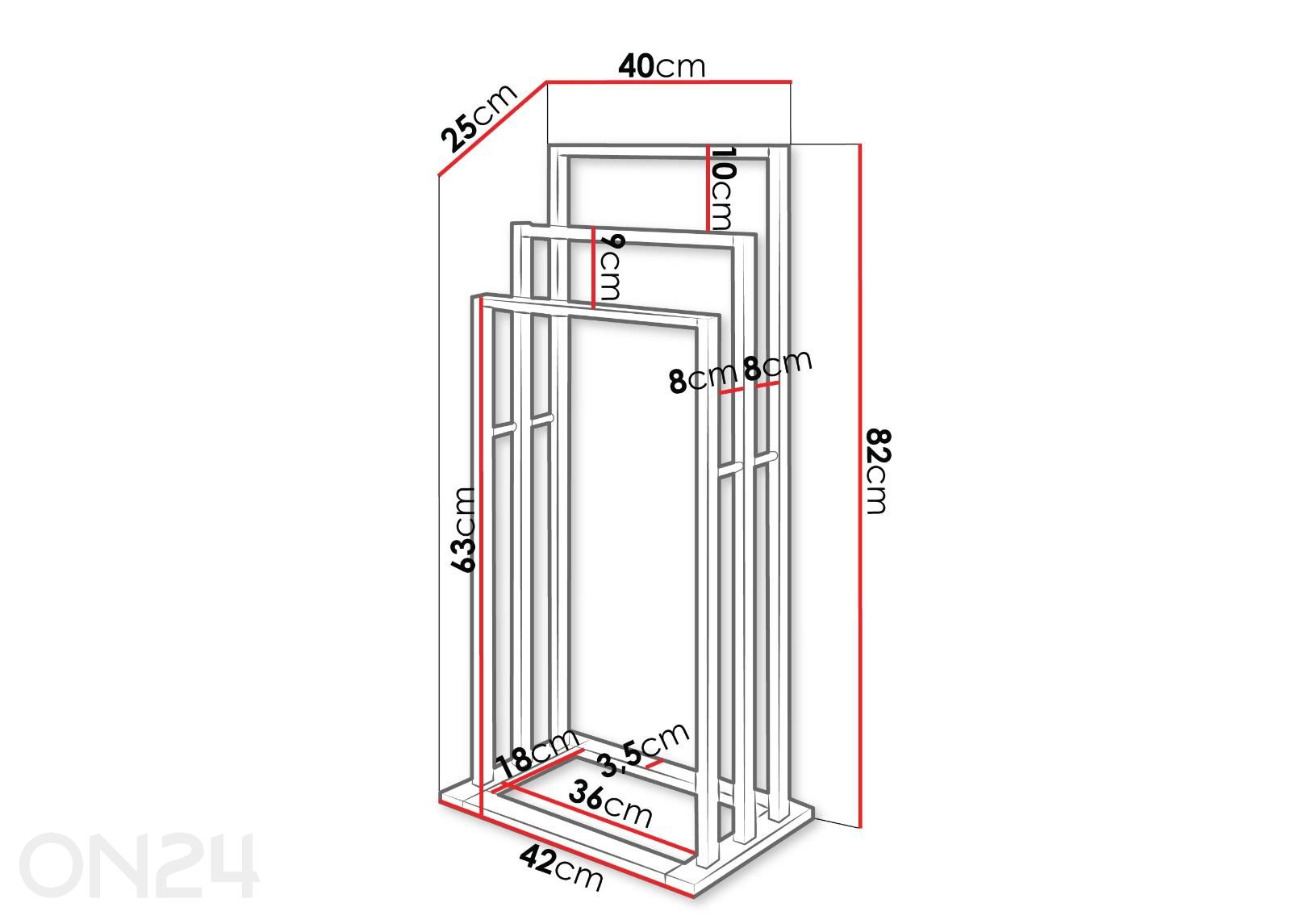 Käterätikuhoidja suurendatud mõõdud