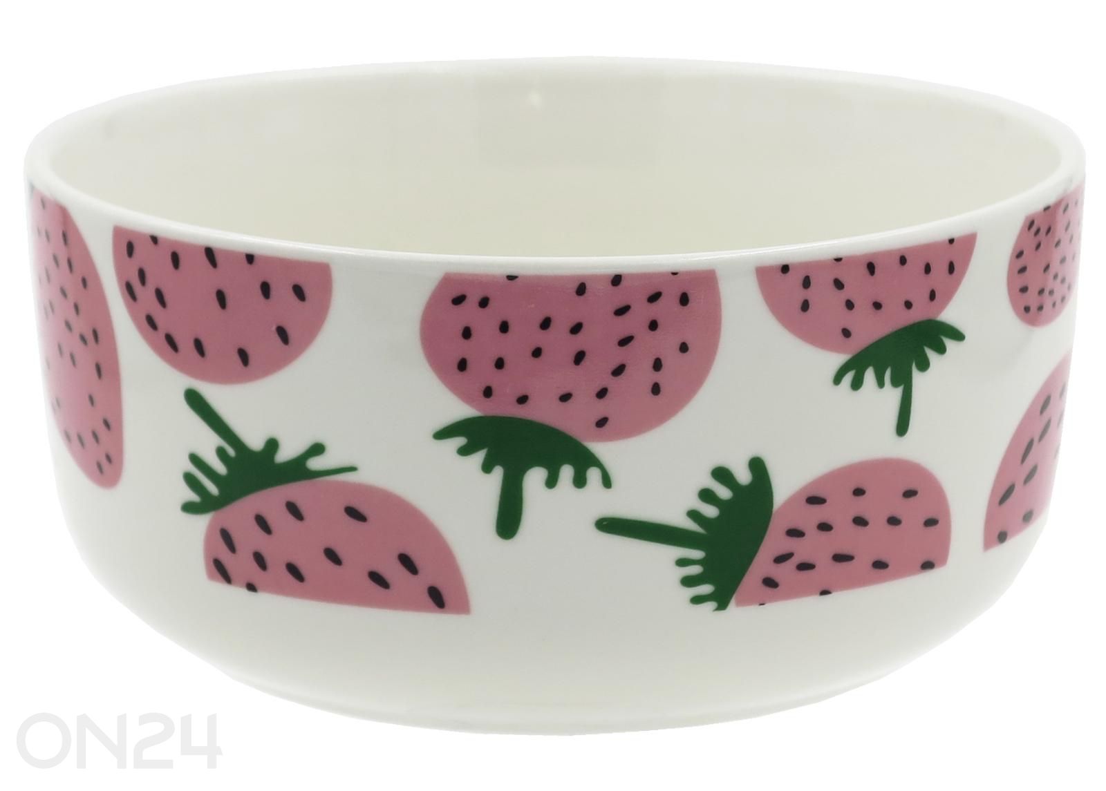 Kauss Roosad maasikad d.14 cm, 6 tk suurendatud