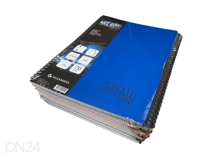 Kaustik Memo Colour A4 5x5 ruut , 80 lehte, 8 tk suurendatud
