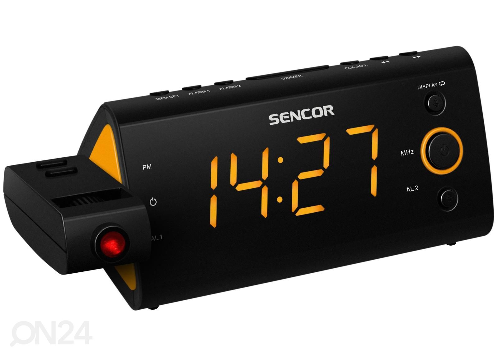 Kellraadio Sencor, must/oranž suurendatud